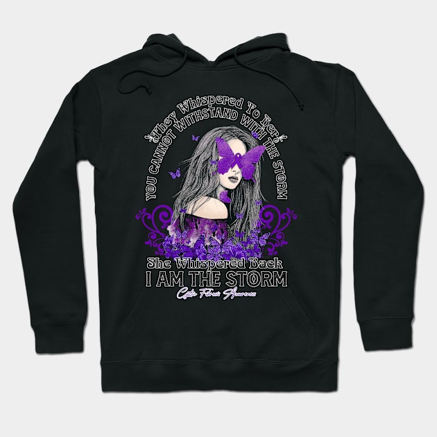 Cystic Fibrosis Awareness Beautiful Girl Butterfly you can not withstand the storm I am the storm for fighter Hoodie by vamstudio